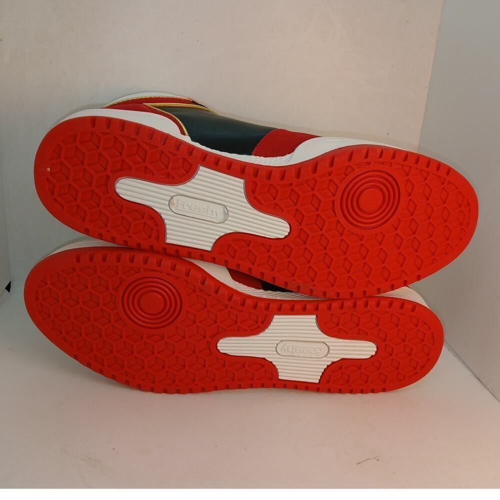 Cali Designer Freshy Mens New w/box Bounce Red & Black High Top Sneakers - Sz 10 - Picture 6 of 7